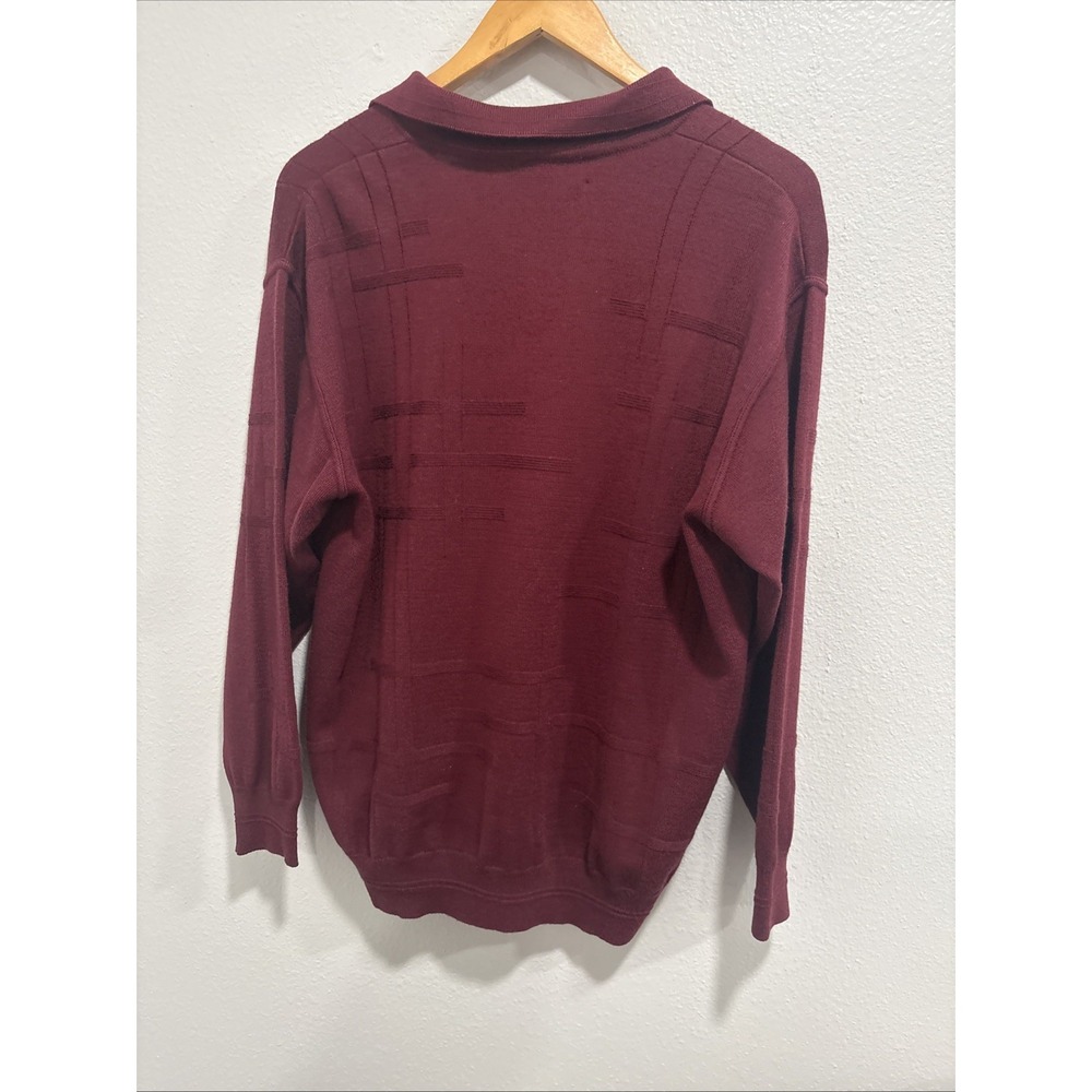 Vintage Super Wool Blend Yapagi Long Sleeve Knit Sweater Maroon Rockabilly READ - Picture 4 of 8